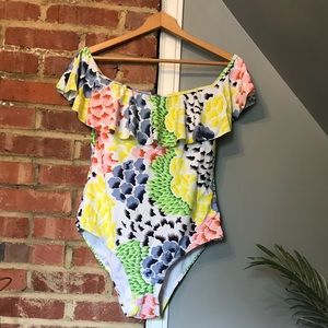 Off the shoulder one piece Cupshe swimsuit, NWT!